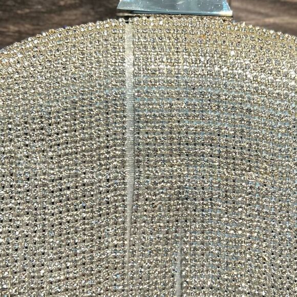 Olga Berg Bria Crystal Fringe Clutch in Silver. New with flaw. Gorgeous! - Picture 7 of 16